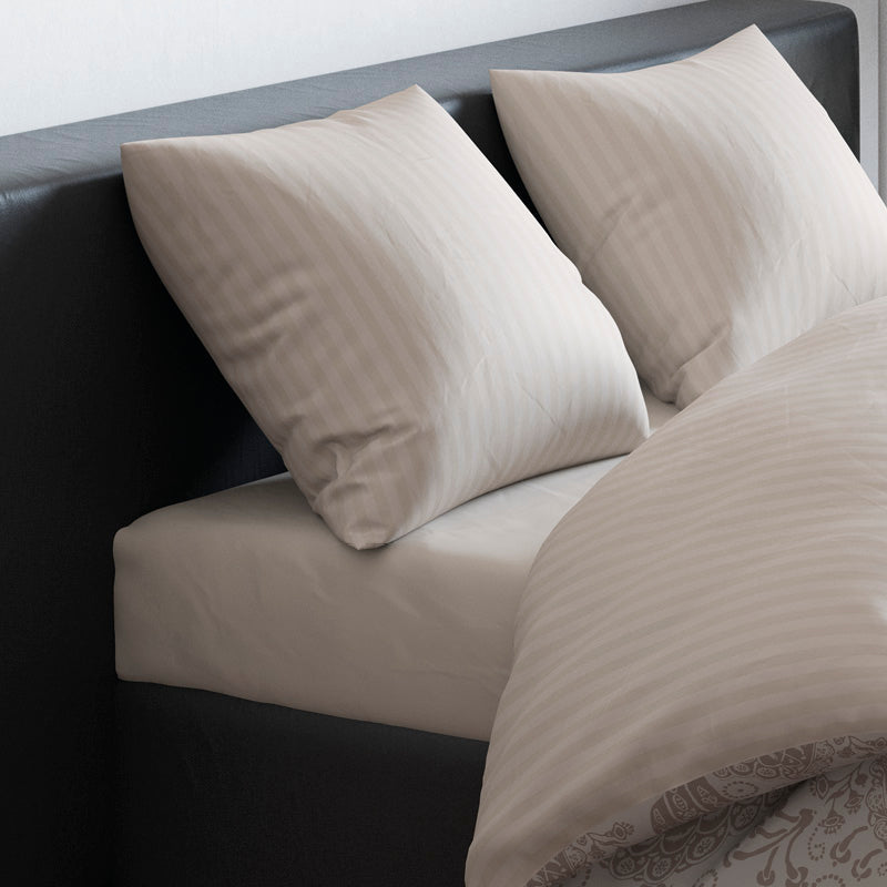 Drap-housse satin de coton - Taupe