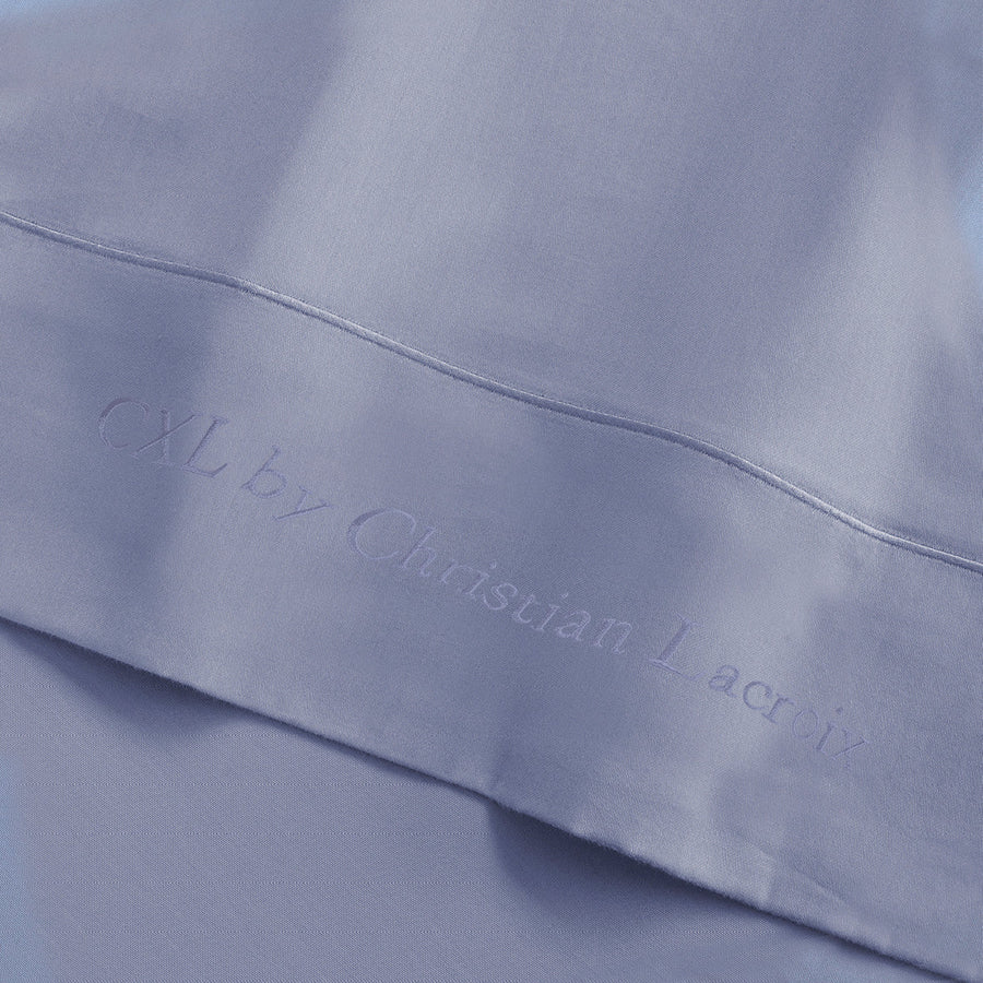 Drap plat satin de coton - Uni 1 baratta Bleu 02
