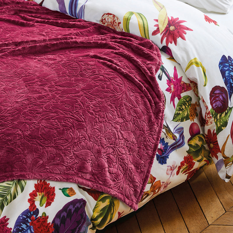 Maxi plaid/couvre-lit - Arabesque bordeaux