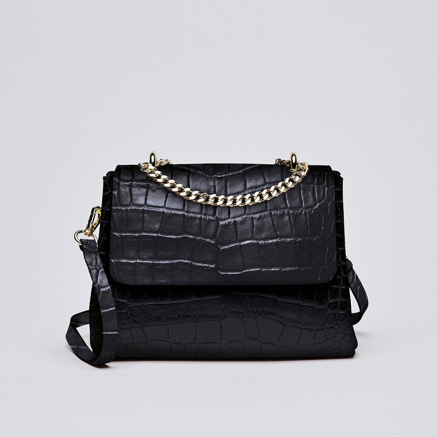 Sac à bandoulière Cremieux en cuir croco italien