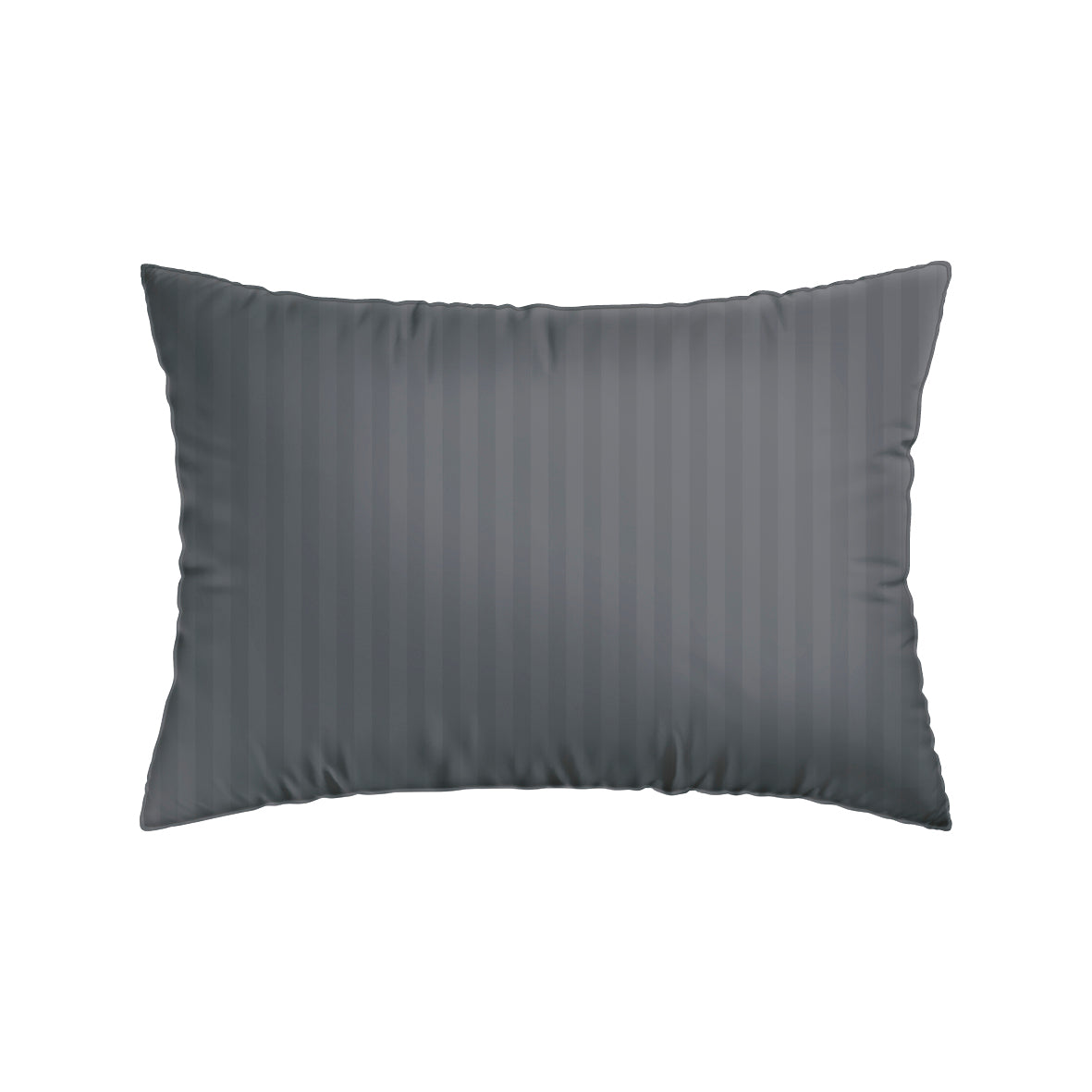 Pillowcase(s) in cotton satin - Dobby stripe dark grey