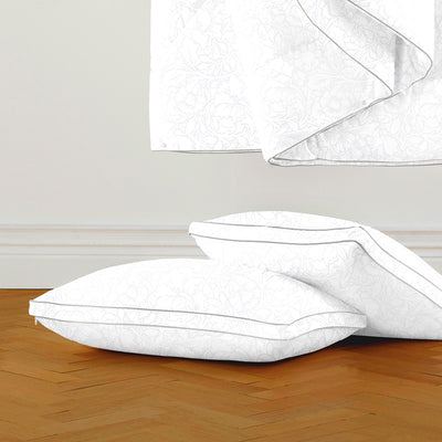 Pack oreillers carrés coeur mémoire de forme + protèges oreillers - 60 x 60 cm - Blanc