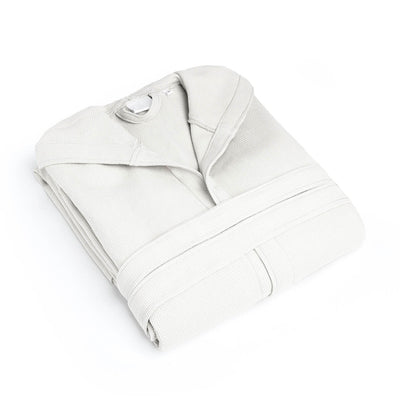 Hooded bathrobe - Nid d'abeille White