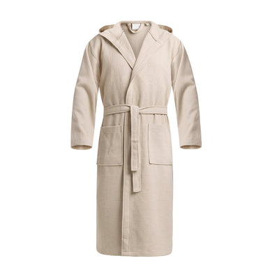 Hooded bathrobe - Nid d'abeille Taupe