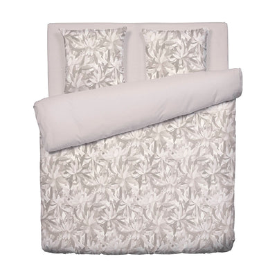 Duvet cover + pillowcase(s) cotton satin - Fleurs psychédéliques Beige