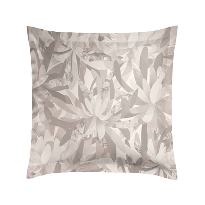 Taie(s) d'oreiller satin de coton - Fleurs psychédéliques Beige