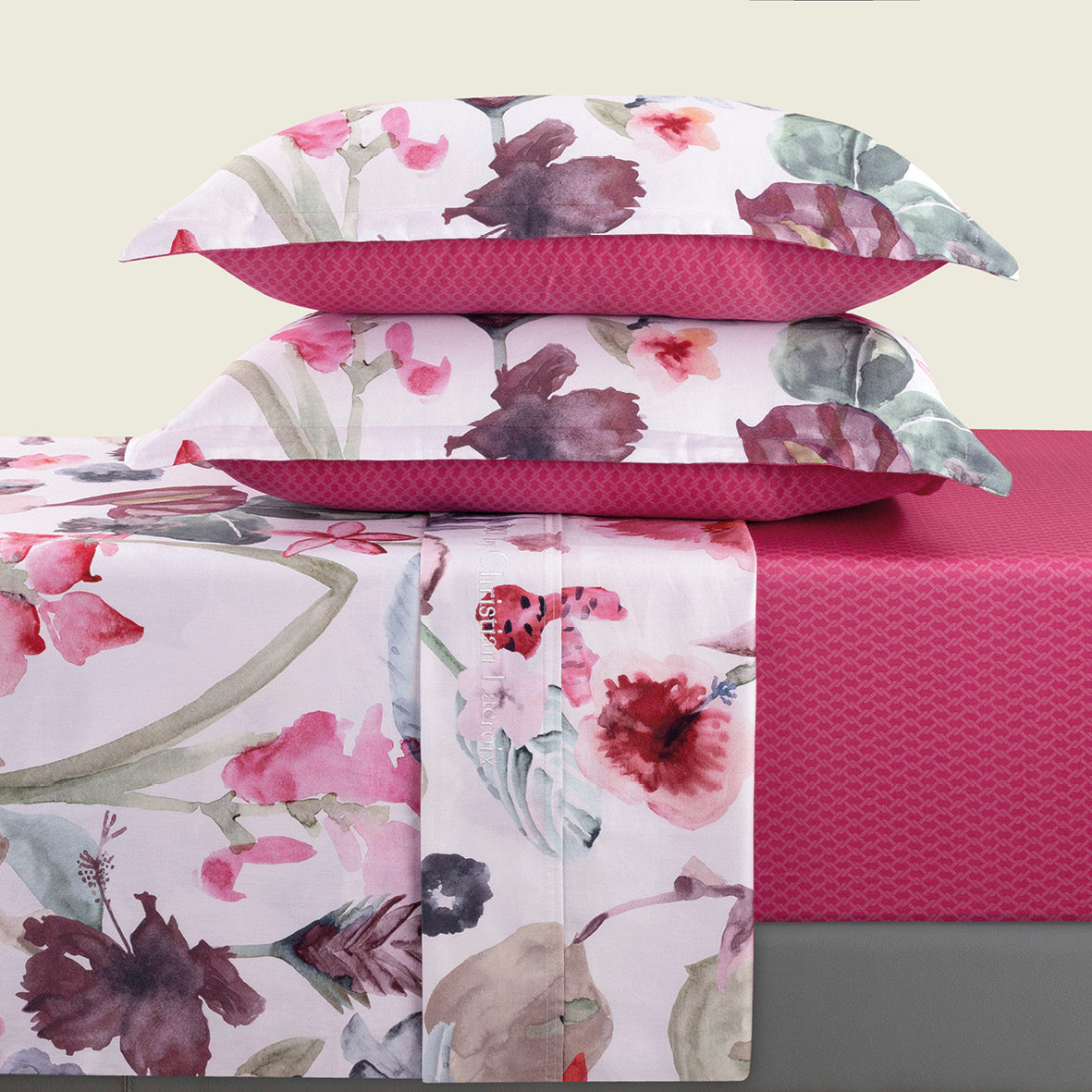 Sheet set cotton satin - Exotique Raspberry