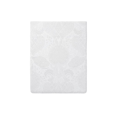 Flat sheet cotton satin - Jacquard woven - Dobby stripe White