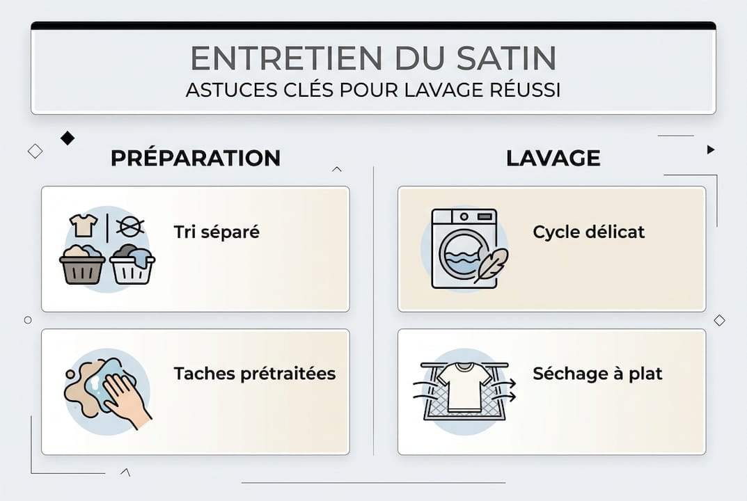 Infographie : les étapes incontournables pour prendre soin de votre satin