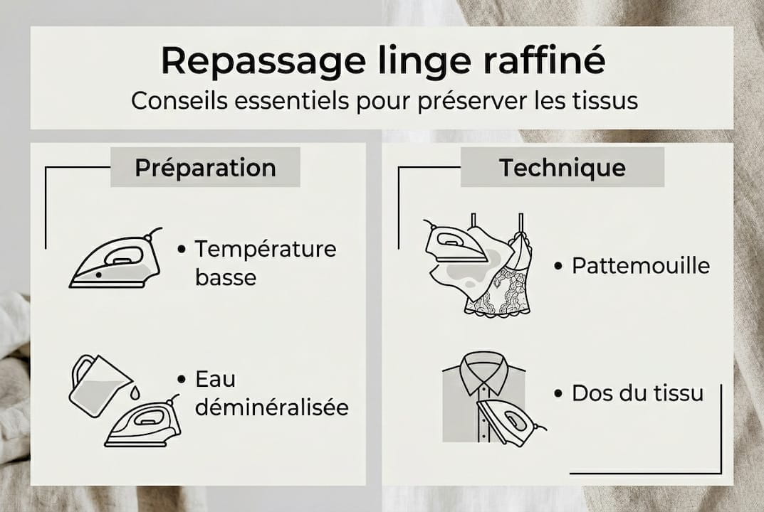 Astuces en images pour réussir le repassage des textiles délicats