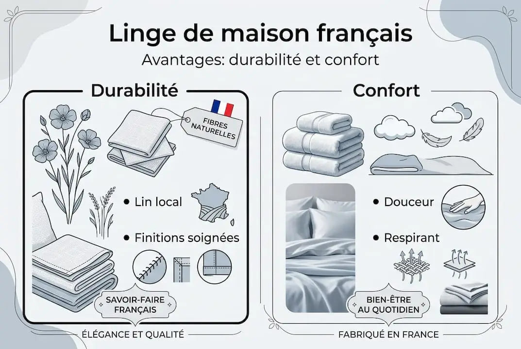 Infographie : pourquoi choisir du linge de maison fabriqué en France ?