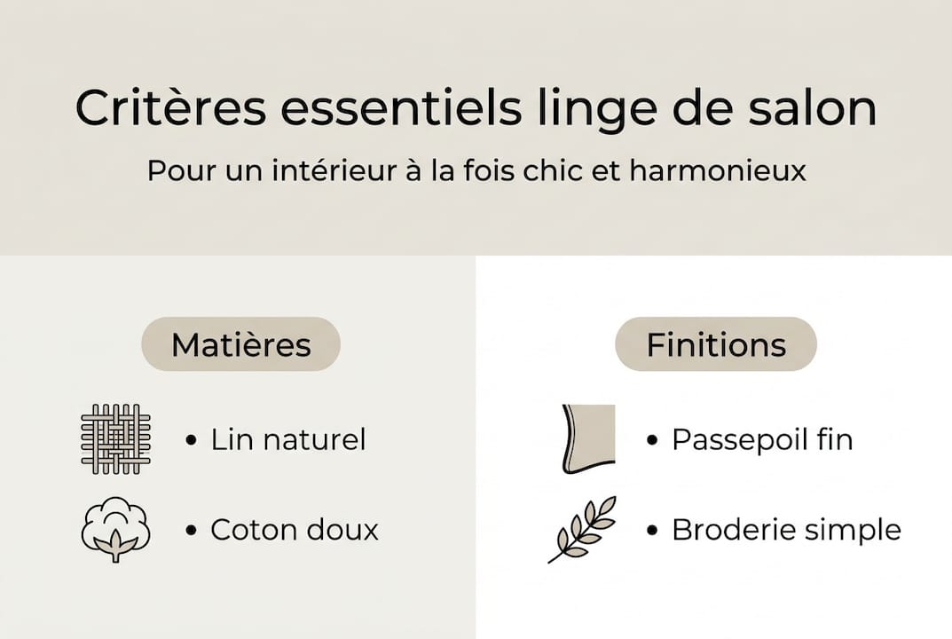 Infographie : les indispensables pour un linge de salon élégant
