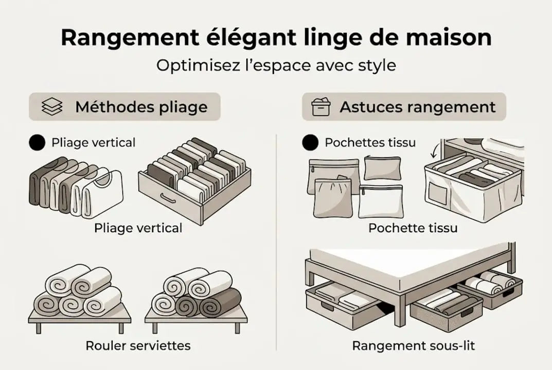 Infographie : nos conseils pratiques pour organiser et ranger votre linge à la maison