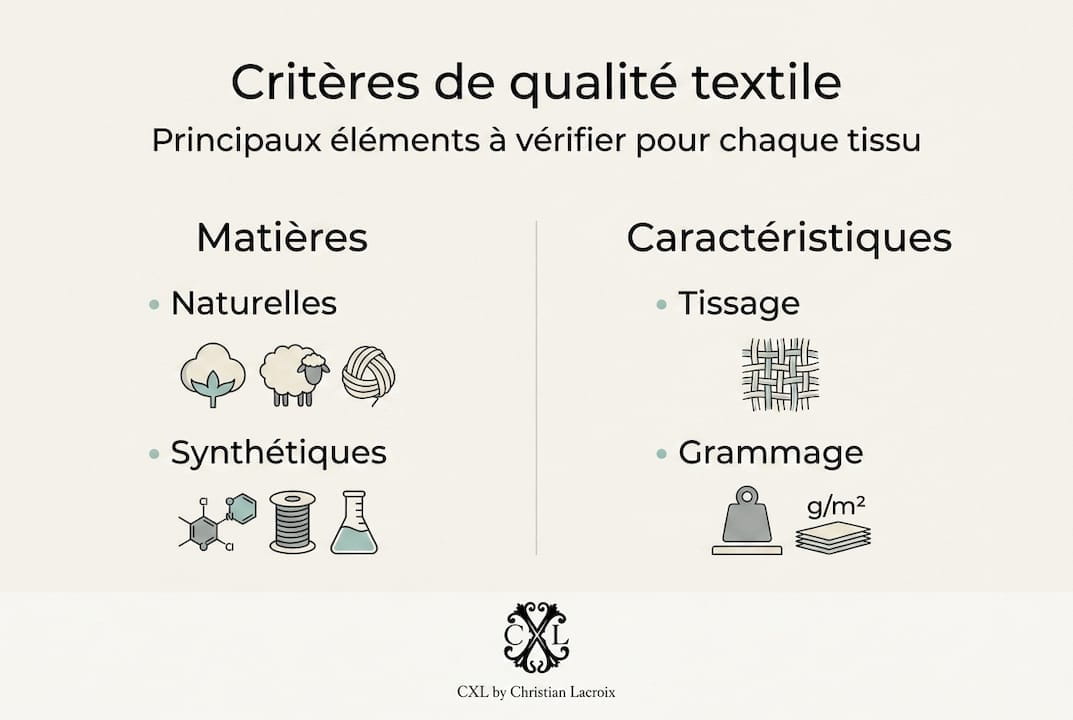Infographie : les points clés pour bien évaluer un tissu