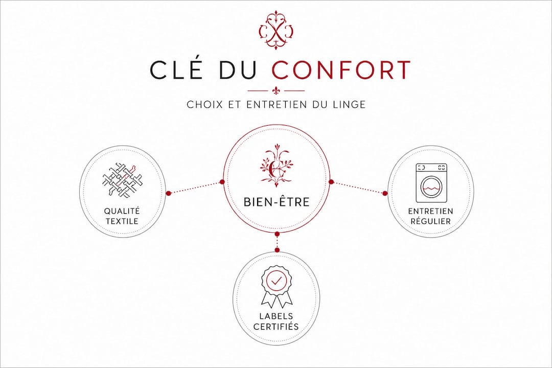 Infographie mettant en avant les principaux critères de confort des textiles