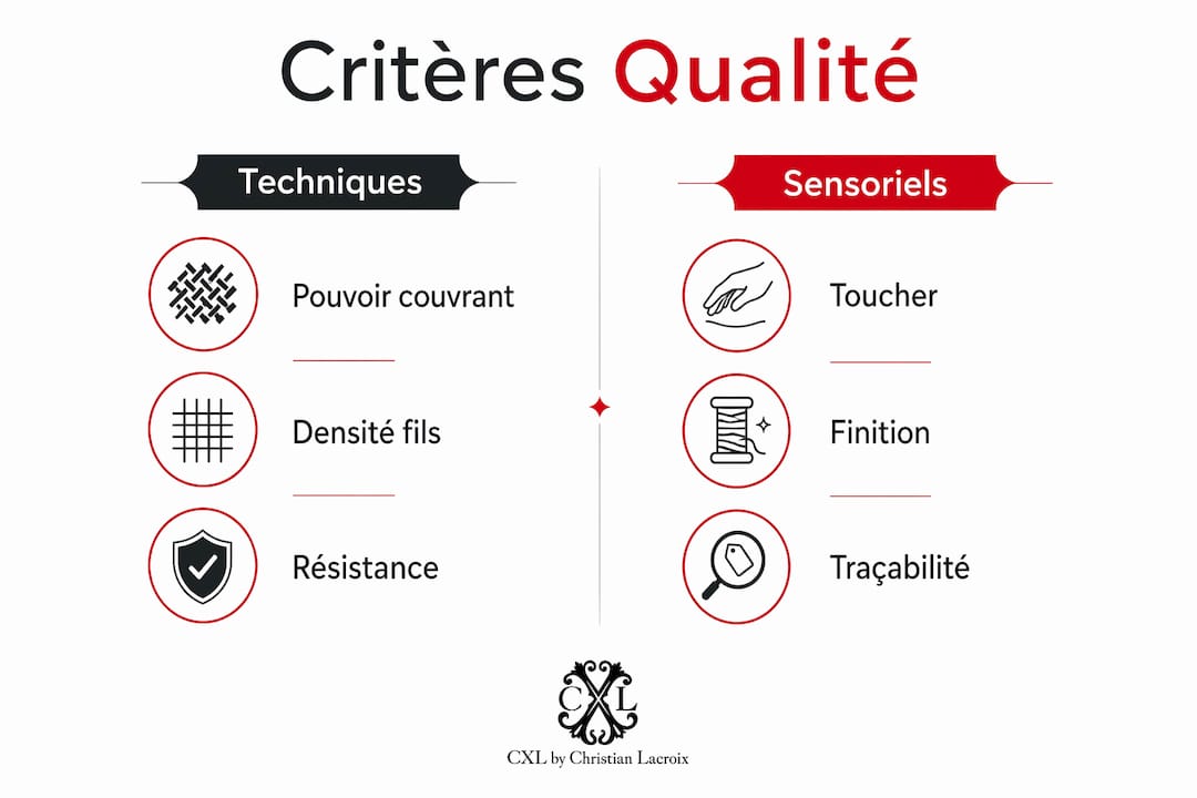 Visuel comparatif des caractéristiques techniques et des aspects sensoriels