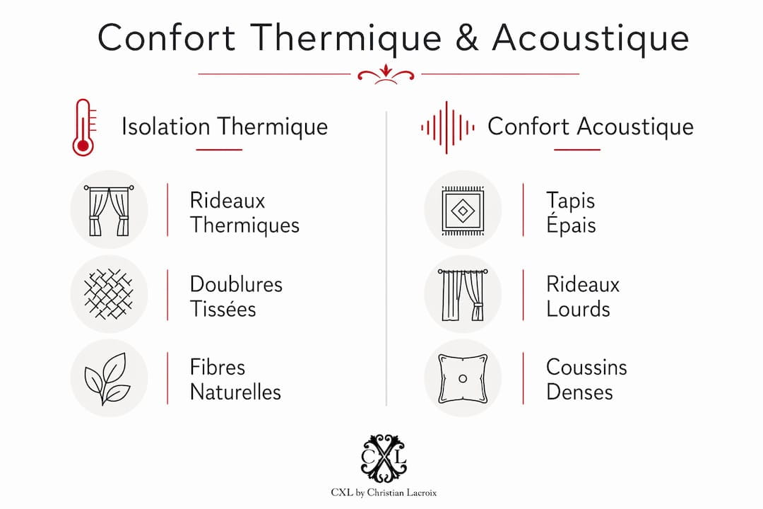Infographie : quels tissus offrent le meilleur confort thermique et acoustique ?
