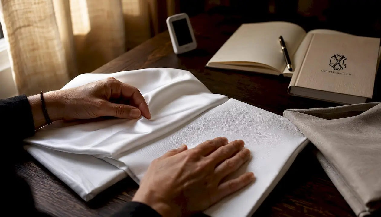 Des mains qui examinent et comparent des fiches sur le confort thermique
