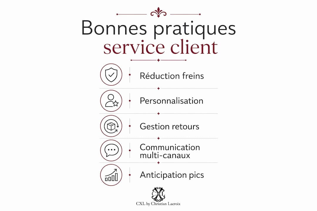 Présentation visuelle des moments clés du parcours client pour le service linge