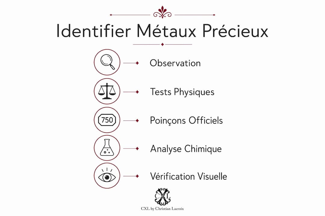 Schéma explicatif des différentes étapes pour reconnaître les métaux