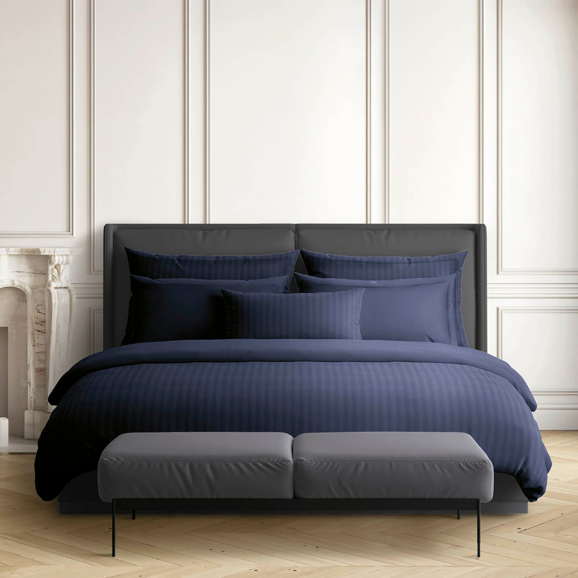 Drap-housse satin de coton - Bleu 11