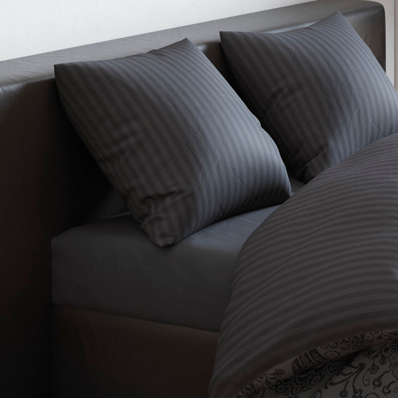 Drap-housse satin de coton - Gris foncé