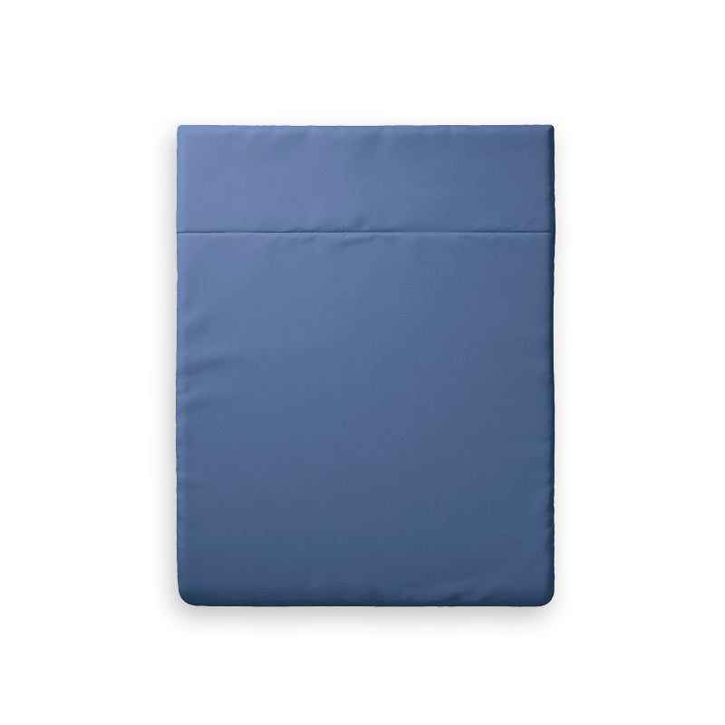 Drap plat satin de coton - Bleu