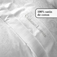 Drap plat satin de coton - Jacquard Arles Blanc - CXL by Christian Lacroix Maison