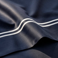 Drap plat satin de coton - Nîmes Blanc / Bleu foncé - CXL by Christian Lacroix Maison