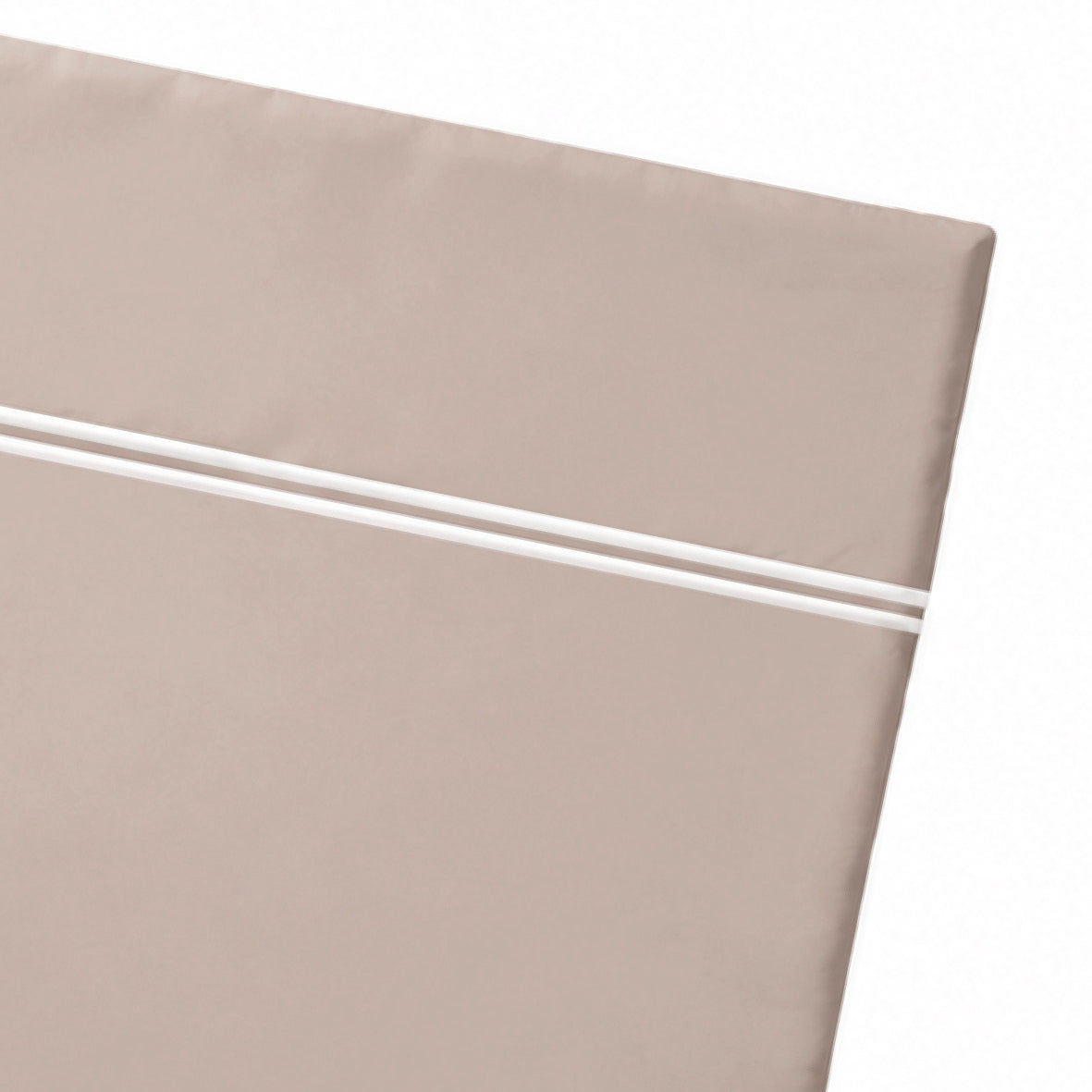 Drap plat satin de coton - Nîmes Blanc / Taupe - CXL by Christian Lacroix Maison