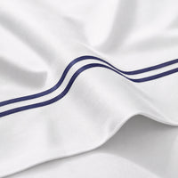 Drap plat satin de coton - Nîmes Bleu foncé / Blanc - CXL by Christian Lacroix Maison