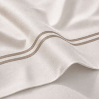 Drap plat satin de coton - Nîmes Taupe / Blanc - CXL by Christian Lacroix Maison