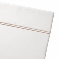 Drap plat satin de coton - Nîmes Taupe / Blanc - CXL by Christian Lacroix Maison
