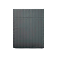 Drap plat satin de coton rayure tissé dobby - Gris foncé