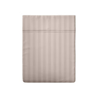 Drap plat satin de coton rayure tissé dobby - Taupe