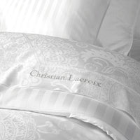 Drap plat satin de coton rayure tissé Jacquard - Blanc - CXL by Christian Lacroix Maison
