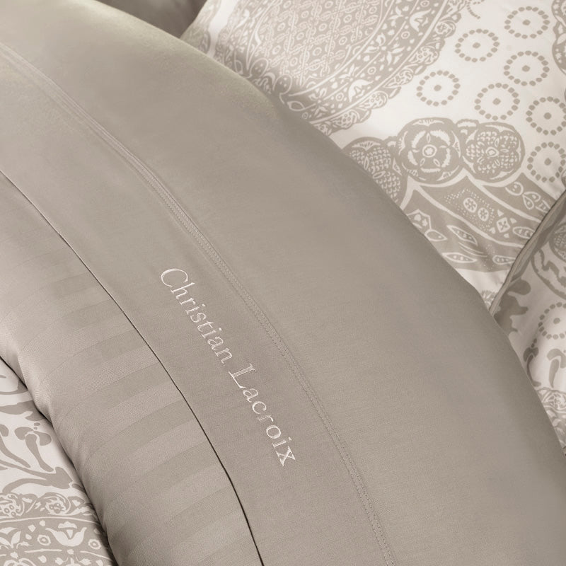 Flaches Laken Baumwollsatin - Taupe