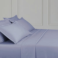 Drap plat satin de coton - Uni 1 baratta Bleu 02