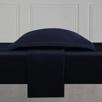 Drap plat satin de coton - Uni 1 baratta Bleu 11