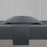 Drap plat satin de coton - Uni 1 baratta Gris 02