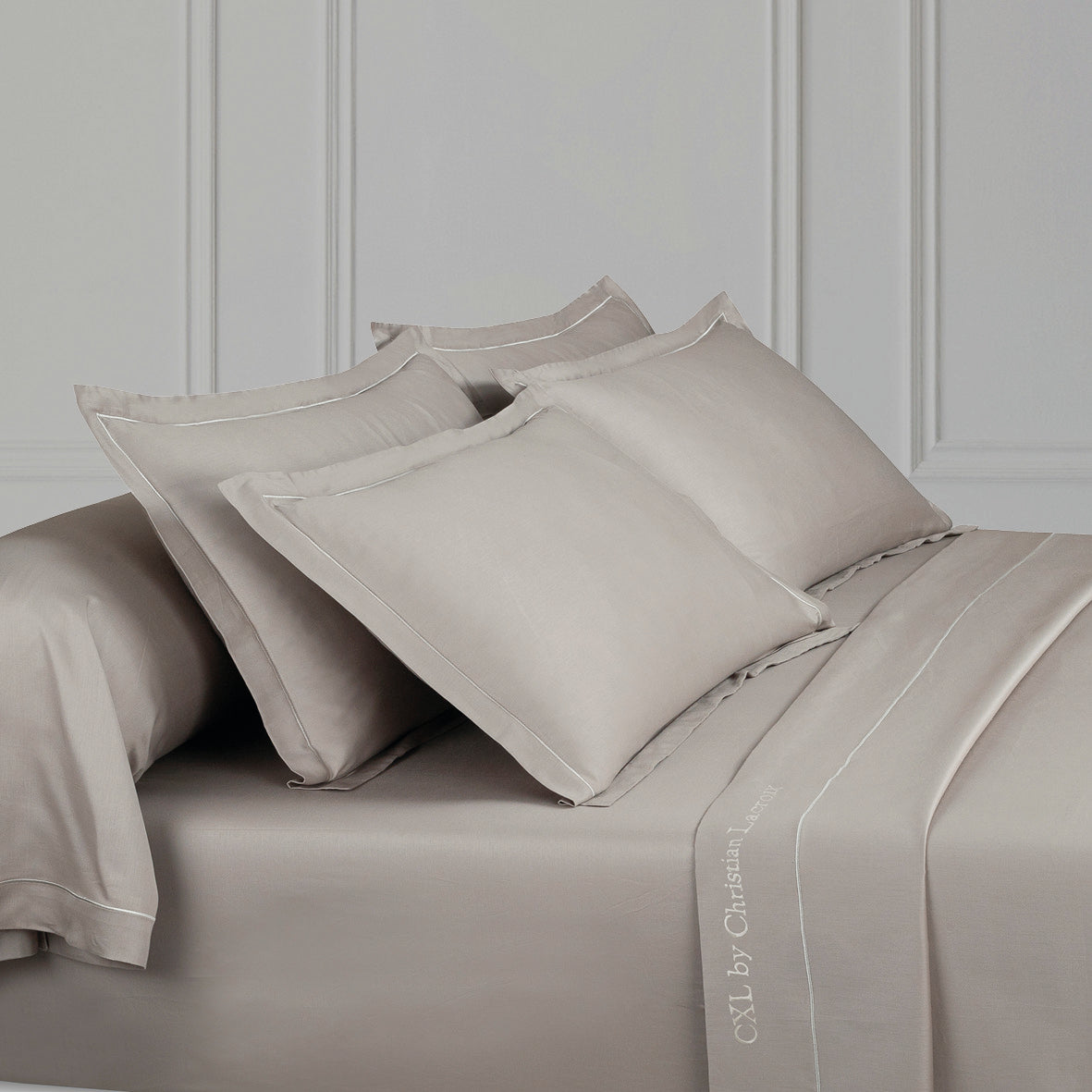 Drap plat satin de coton - Uni 1 baratta Taupe 01