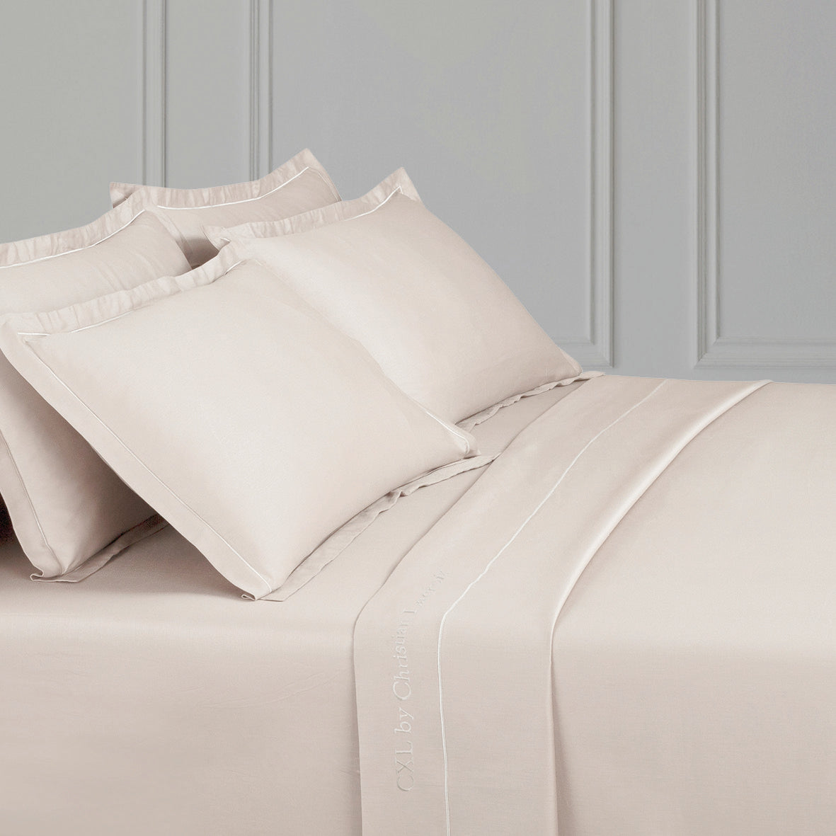 Drap plat satin de coton - Uni 1 baratta Taupe 05