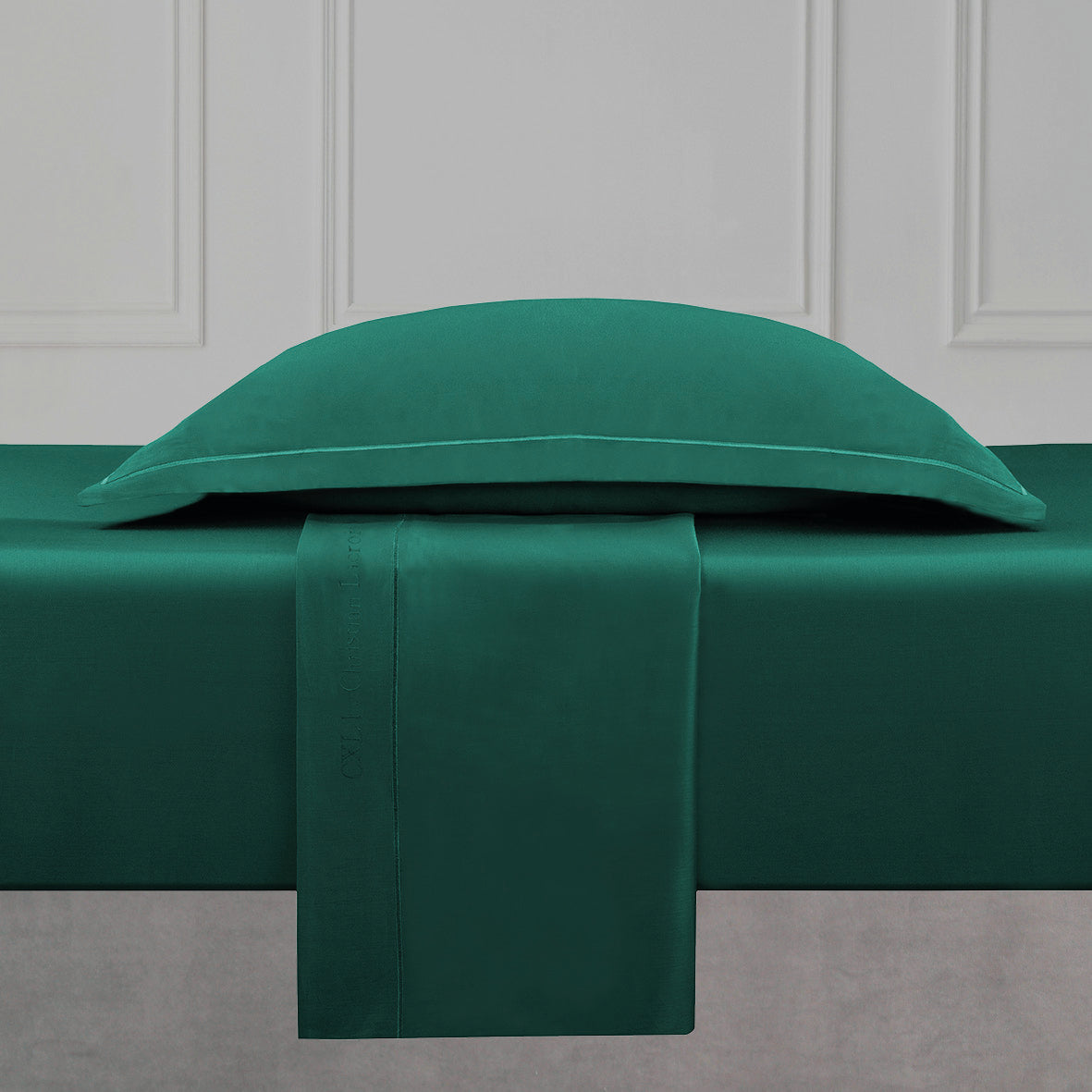 Drap plat satin de coton - Uni 1 baratta Vert 02