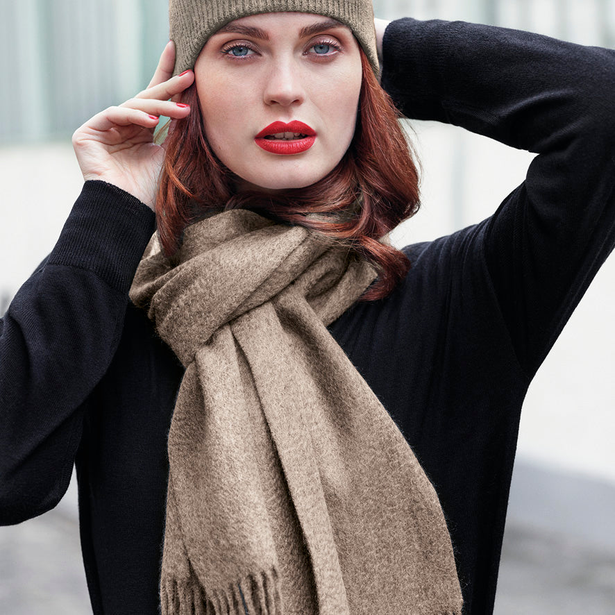 Foulard Pashmina cachemire & soie Thaïlandaise. Bleu canard