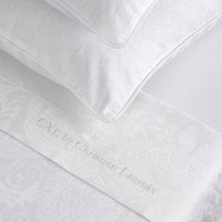 Ensemble de draps : drap-housse, drap plat, taie(s) d'oreiller en satin de coton -  dessin Arles Blanc - CXL by Christian Lacroix Maison