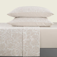 Ensemble de draps : drap-housse, drap plat, taie(s) d'oreiller en satin de coton - dessin Araabesque Taupe - CXL by Christian Lacroix Maison