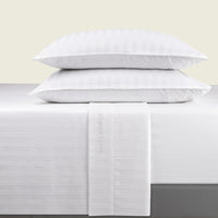 Ensemble de draps  : drap-housse, drap plat, taie(s) d'oreiller en satin de coton - tisse Jacquard - Blanc - CXL by Christian Lacroix Maison