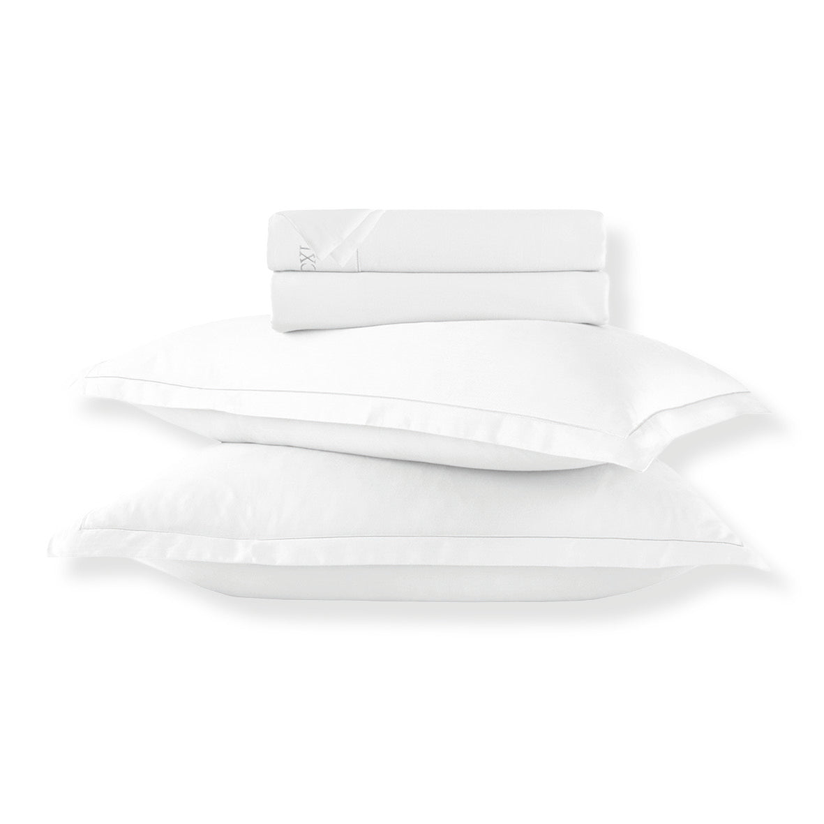 Ensemble de draps satin de coton - Uni 1 baratta Blanc 01