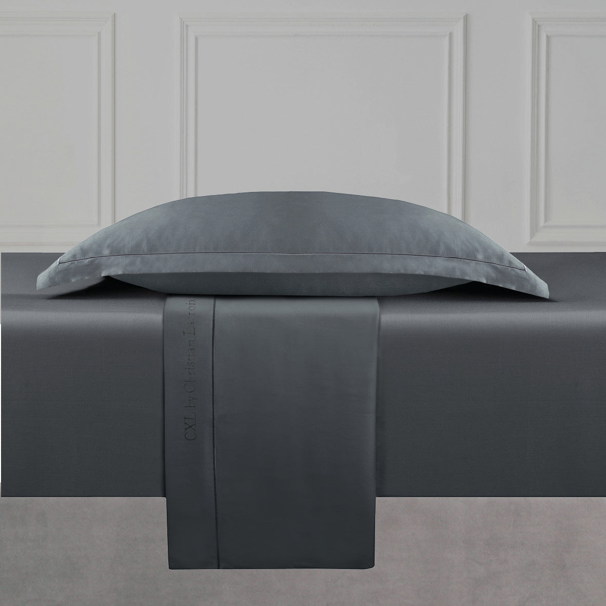Ensemble de draps satin de coton - Uni 1 baratta Gris 02