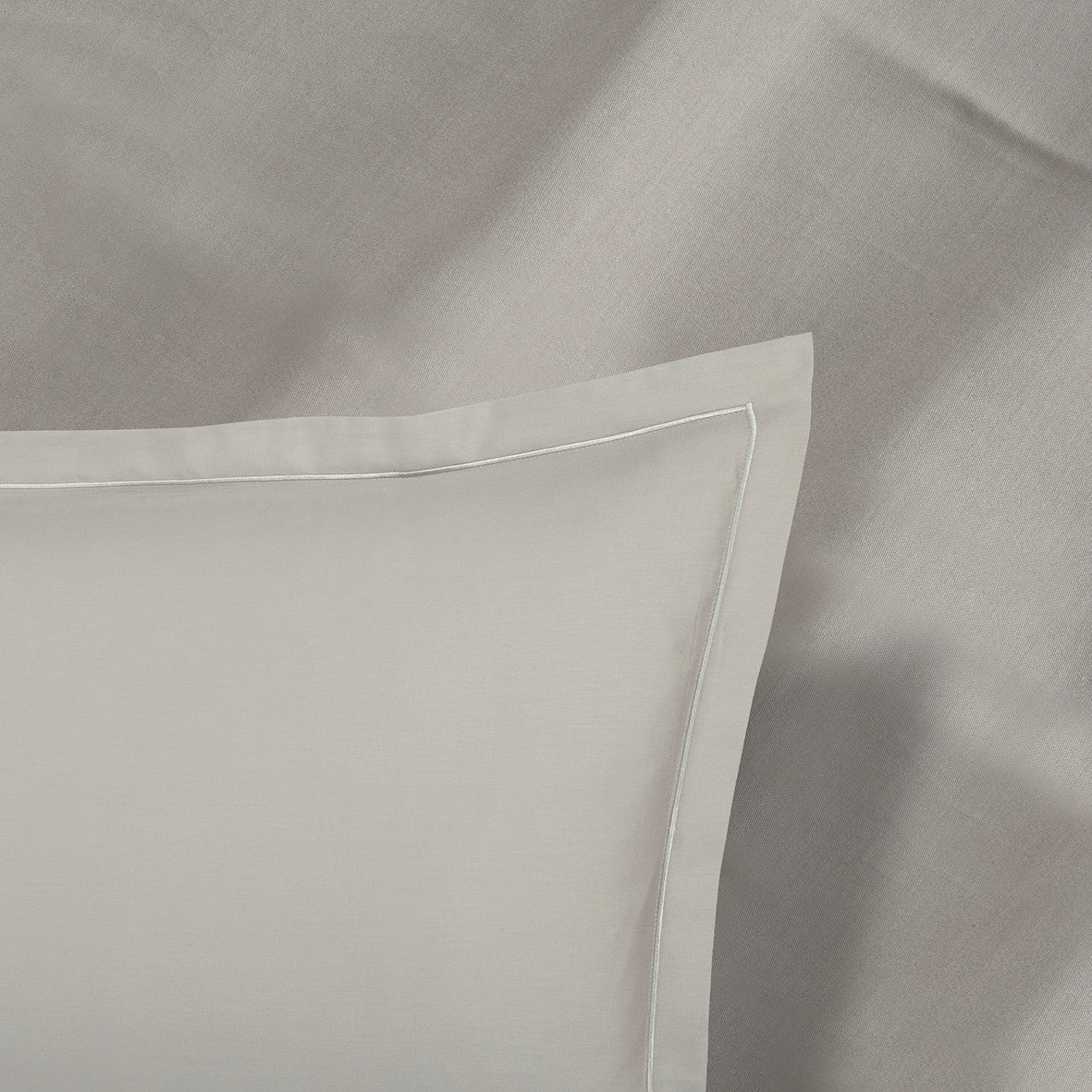 Ensemble de draps satin de coton - Uni 1 baratta Taupe 01